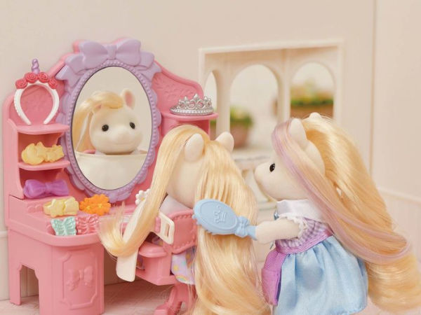 Calico Critters Pony's Stylish Hair Salon, Dollhouse Playset with Figure and Accessories