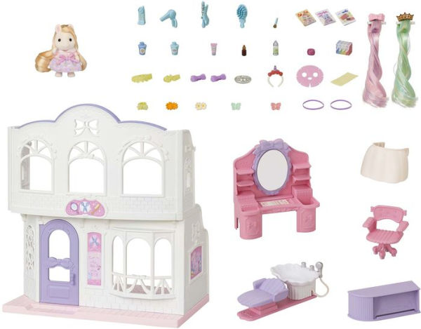 Calico Critters Pony's Stylish Hair Salon, Dollhouse Playset with Figure and Accessories