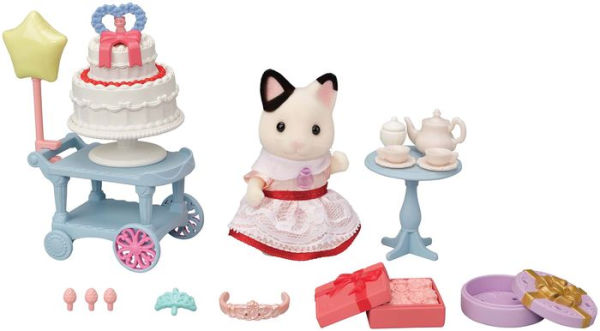 Calico Critters Tuxedo Cat Girl's Party Time Playset, Dollhouse Playset with Figure and Accessories