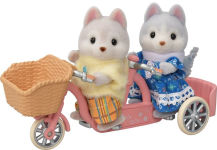 Alternative view 1 of Calico Critters Husky Brother & Sister's Tandem Cycling Set, Dollhouse Playset with Figures and Accessories