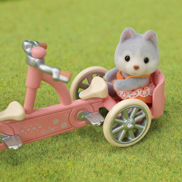 Calico Critters Husky Brother & Sister's Tandem Cycling Set, Dollhouse Playset with Figures and Accessories