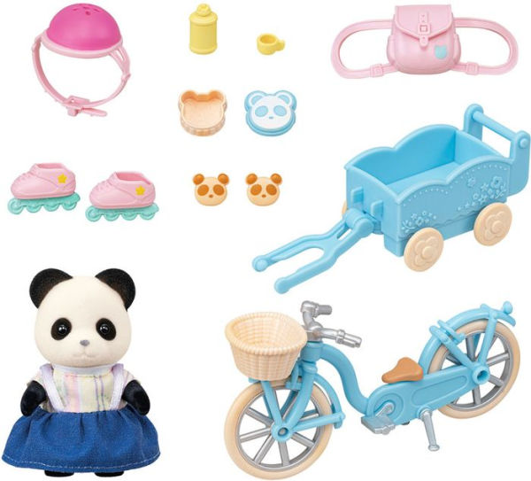 Calico Critters Pookie Panda Girl's Cycle & Skate Set, Dollhouse Playset with Figure and Accessories