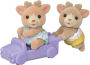 Calico Critters Reindeer Twins, Set of 2 Collectible Doll Figures with Pushcart Accessory