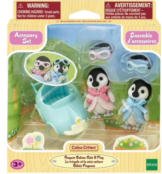 Calico Critters Penguin Babies Ride N Play, Dollhouse Playset with Figures and Accessories