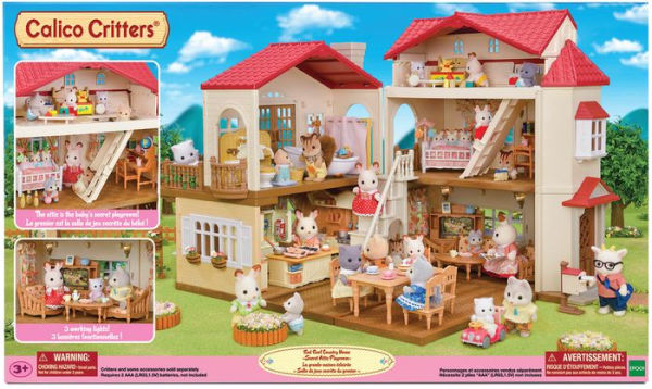Calico Critters Red Roof Country Home Secret Attic Playroom, Dollhouse Playset