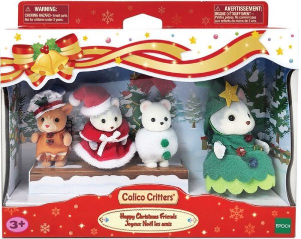 Calico Critters, Happy Christmas Friends Set, Dollhouse Playset with 4 Figures and Accessories