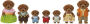 Calico Critters Chocolate Labrador Family - Set of 7 Collectible Doll Figures - Barnes & Noble Exclusive