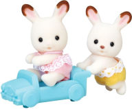 Title: Calico Critters Hopscotch Rabbit Twins, Set of 2 Collectible Doll Figures with Pushcart Accessory