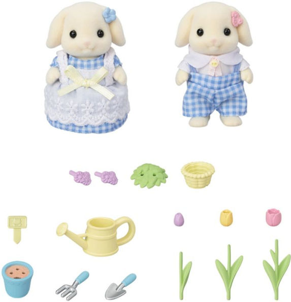 Calico Critters Blossom Gardening Set -Flora Rabbit Sister & Brother