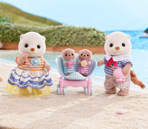 Calico Critters Sea Otter Family, Set of 4 Collectible Doll Figures