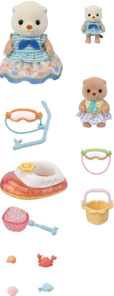 Calico Critters Sea Otter Sisters Splashy Snorkel Set, Dollhouse Playset with 2 Figures and Accessories