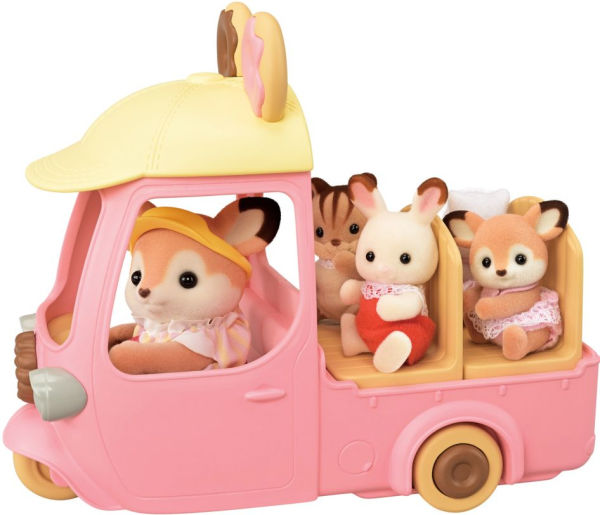 Calico Critters Dip Dip Donuts Wagon, Dollhouse Playset with Figure, Vehicle and Accessories