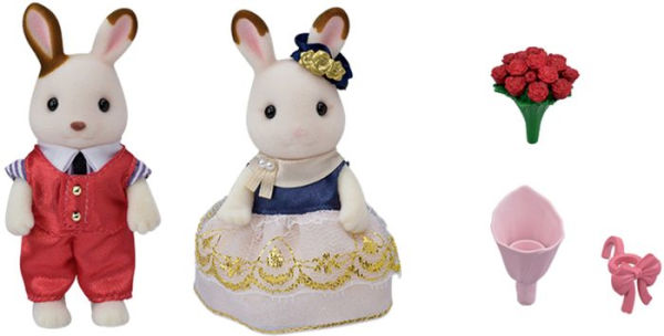 Calico Critters Town Series Cute Couple Set, Set of 2 collectivle Doll Figures with Fashion and Floral Accessories