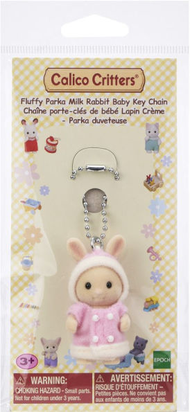 Calico Critters Fluffy Parka Milk Rabbit Baby Key Chain