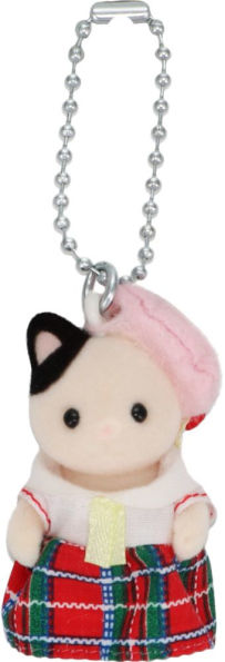 Calico Critters School Girl Tuxedo Cat Baby Key Chain