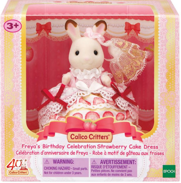 Calico Critters Freya's Birthday Celebration Strawberry Cake Dress