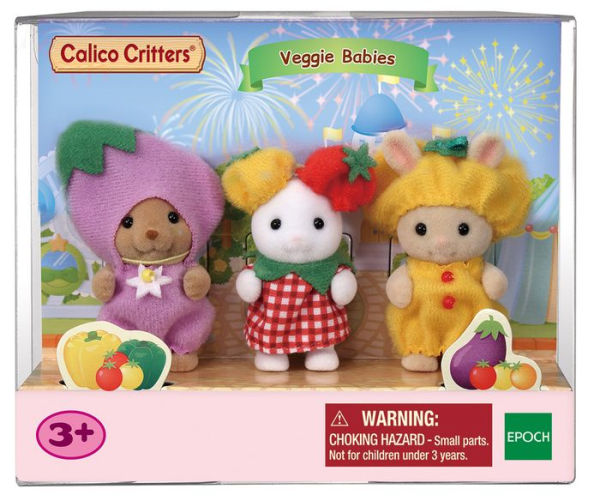 Calico Critters Veggie Babies, Limited Edition Playset with 3 Collectible Figures and Costume Accessories