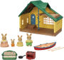 Calico Critters Log Cabin Gift Set, Dollhouse Playset with 4 Collectible Figures, Furniture and Accessories