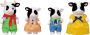 Calico Critters Fresian Cow Family, Set of 4 Collectible Doll Figures