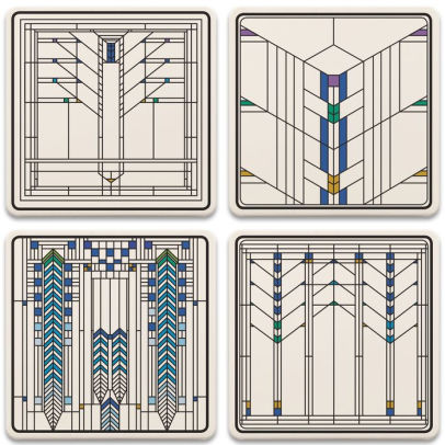 Frank Lloyd Wright Ennis House Windows Coaster Set Frank Lloyd Wright Ennis House Windows Coaster Set
