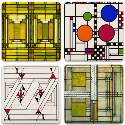 Frank Lloyd Wright Art Gl Designs Coaster Set By Frank Lloyd Wright Art Gl Designs Coaster Set