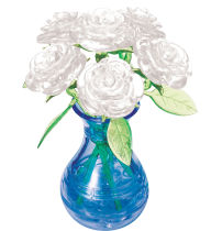 Title: White Roses in Vase, Standard Crystal Puzzle