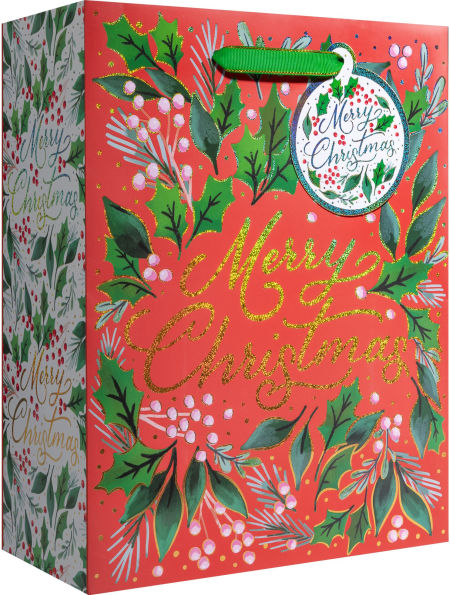 Merry Christmas Botanical Large Gift Bag