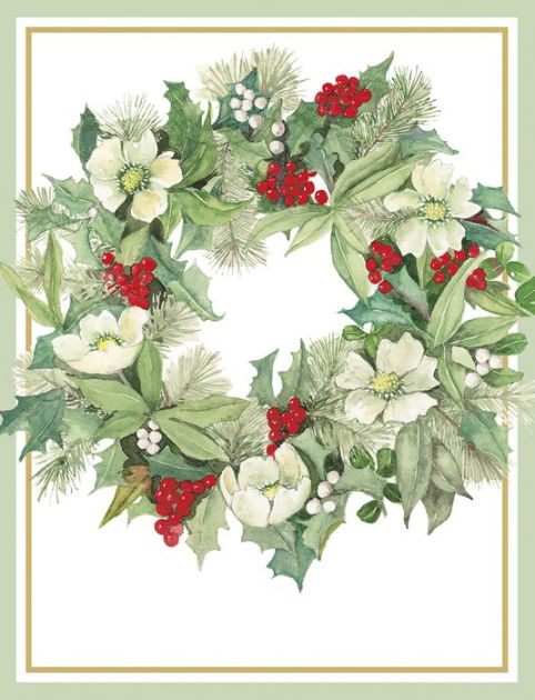 Hellebore Wreath Christmas Boxed Cards by Caspari | Barnes & Noble®