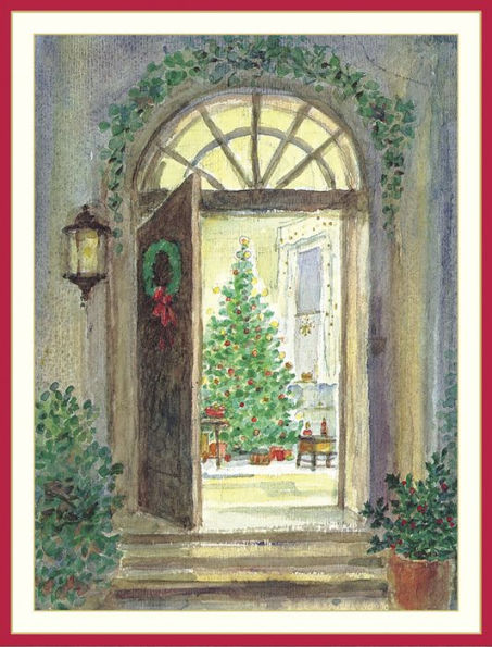 Open Door with Tree Christmas Boxed Cards