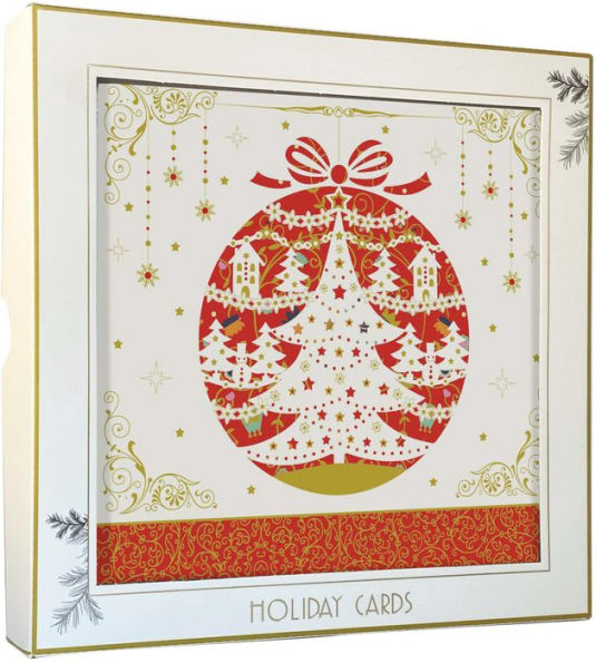 Boxed Laser Cut Holiday Cards - Christmas Tree in Bauble