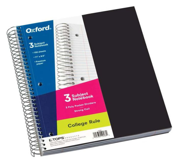 Oxford® 3-Subject Poly Notebook, 9