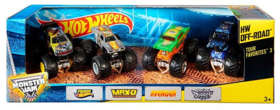 hot wheels monster jam 4 pack