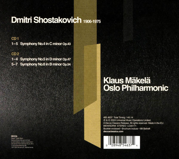 Shostakovich: Symphonies 4, 5 & 6