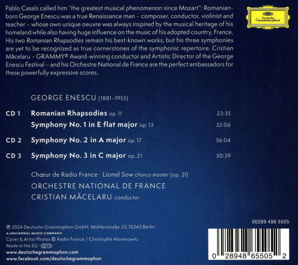 Georges Enescu: Symphonies 1-3; Romanian Rhapsodies 1 & 2