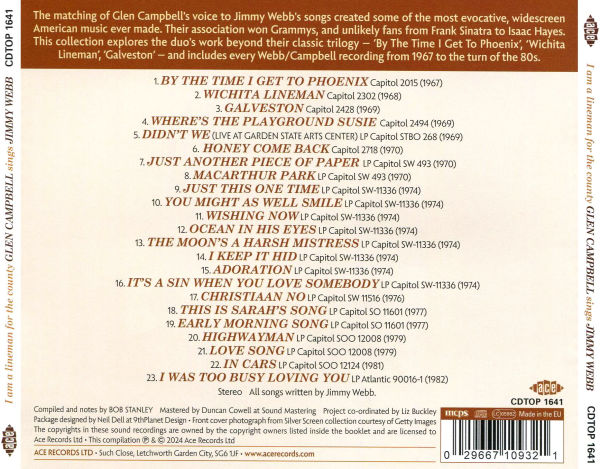 I Am a Lineman for the County: Glen Campbell Sings Jimmy Webb