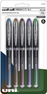 Title: uniball Vision Elite BLX Rollerball Pens, Micro Point (0.5mm), Assorted BLX Ink, 5 Pack