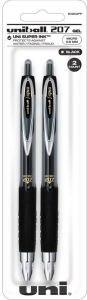 Title: uniball 207 Retractable Gel Pens, Micro Point (0.5mm), Black, 2 Pack