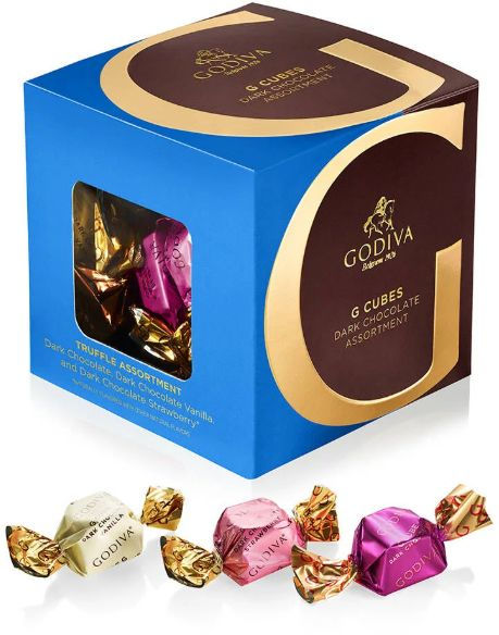 Godiva Dark Chocolate Assortment G Cube Box, 22 pcs.