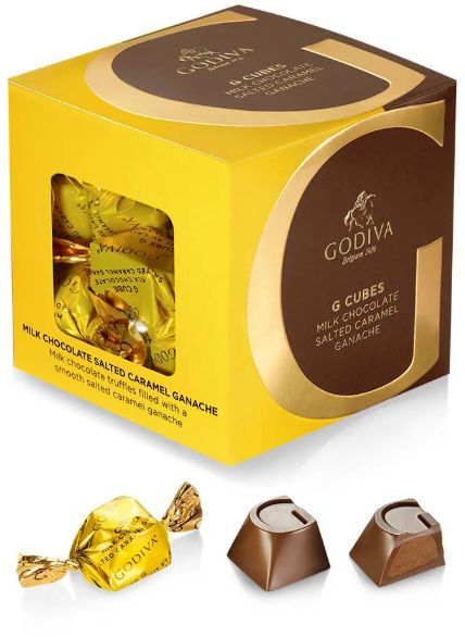Godiva Milk Chocolate Salted Caramel G Cube Box, 22 pcs.