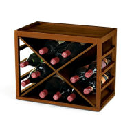 Title: 12 Bottle X Cube-Stack Wine Rack in Walnut Stain