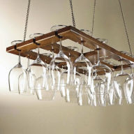 Title: Hanging Oak Wine Glass Rack