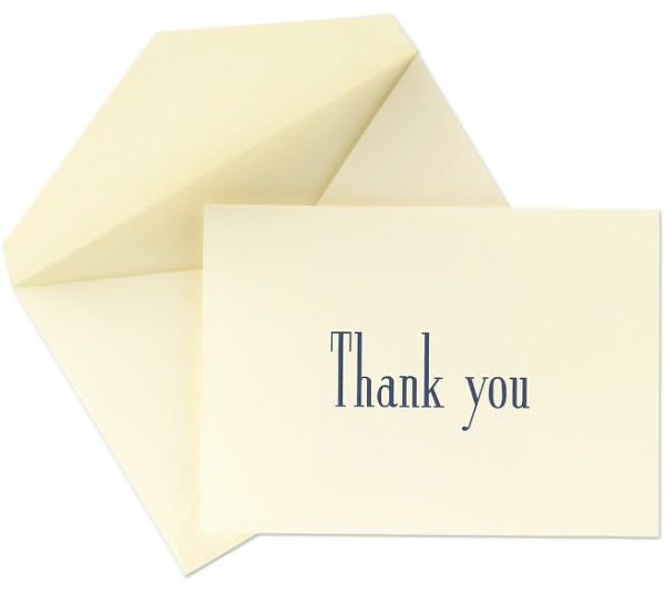 Hand Engraved Navy Thank You Notes