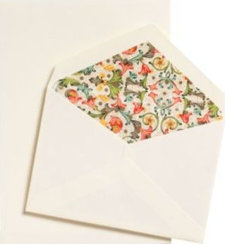 Ecruwhite Half Sheets with Red Florentine Lined Envelopes- 30 Sheets, 20 Envelopes