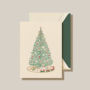 Holiday Stationery Crane Christmas Tree with Train Boxed Cards