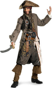 Title: Pirates Of The Caribbean - Captain Jack Sparrow Theatrical Adult Costume: Plus Size (50-52), Author: Buy Seasons