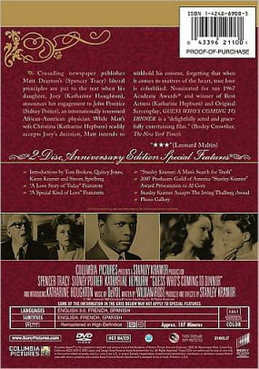 Guess Who's Coming to Dinner by Stanley Kramer, Spencer Tracy, Katharine Sidney Poitier | DVD | Barnes & Noble®