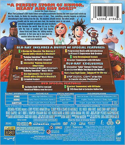 Cloudy with a Chance of Meatballs [2 Discs] [Blu-ray/DVD]