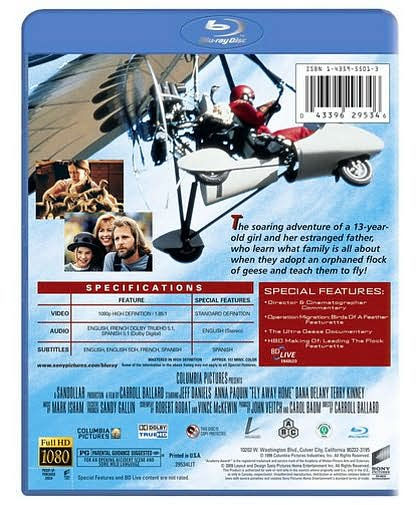 Fly Away Home WS Blu ray by Carroll Ballard Carroll Ballard