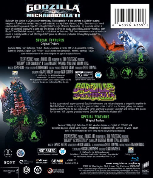 Godzilla vs. Mechagodzilla II/Godzilla vs. Spacegodzilla [2 Discs] [Blu-ray]