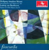 Mozart: Divertimento in F major, K. 247; Beethoven: Septet in E flat major, Op. 20